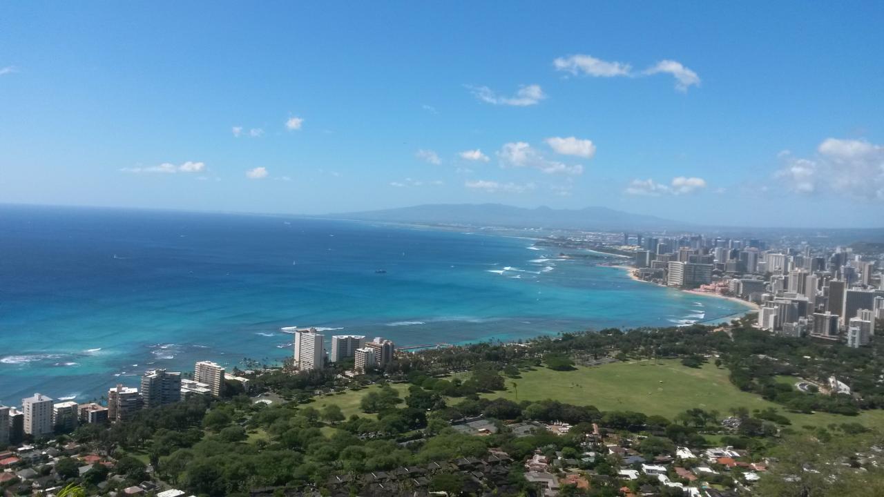 20141 vue du volcan Diamond head 1