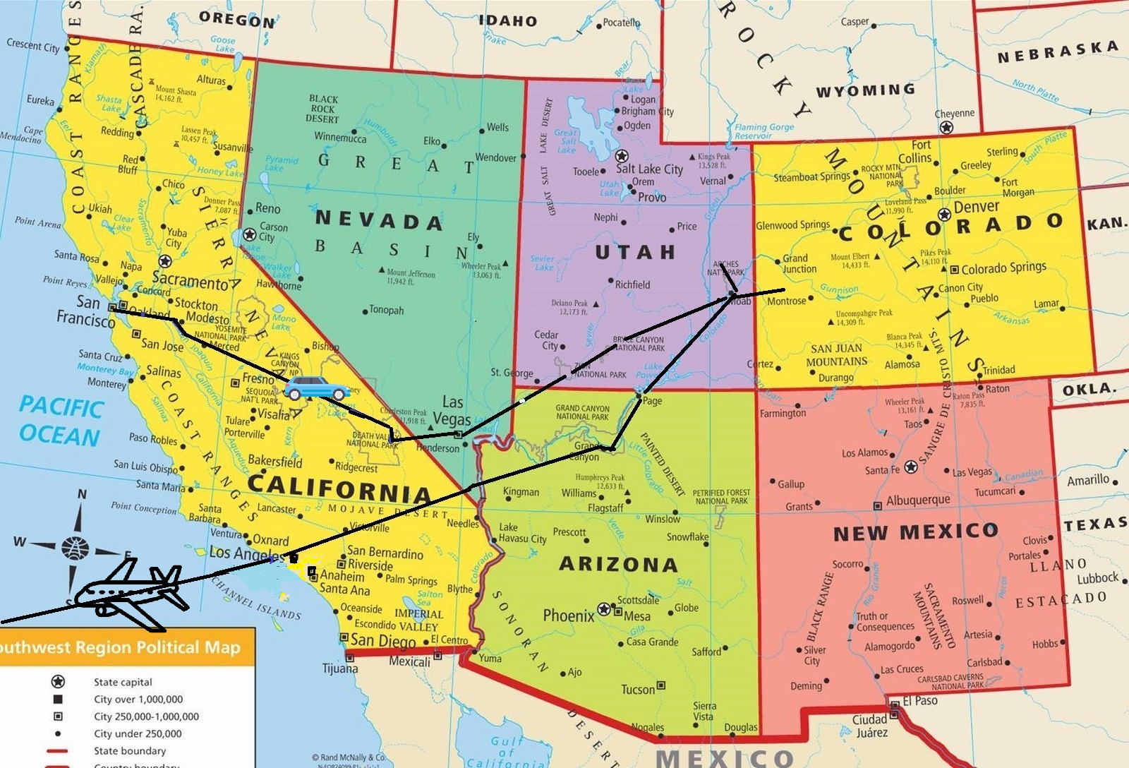 Carte ouest americain 1